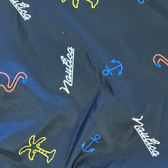 Nautica Mens Small Navy Print Swim Trunks - Picture 7 of 7